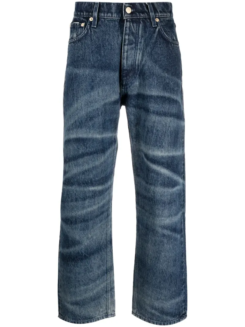 EYTYS wide leg-jeans med logotypmärke - Blå