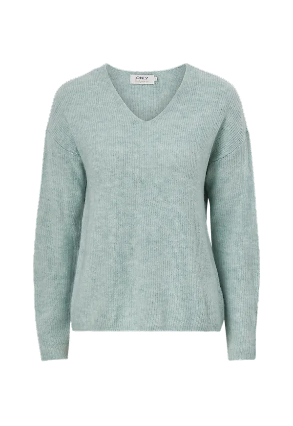 Only - Tröja onlCamilla V-neck L/S Pullover Knt - Blå