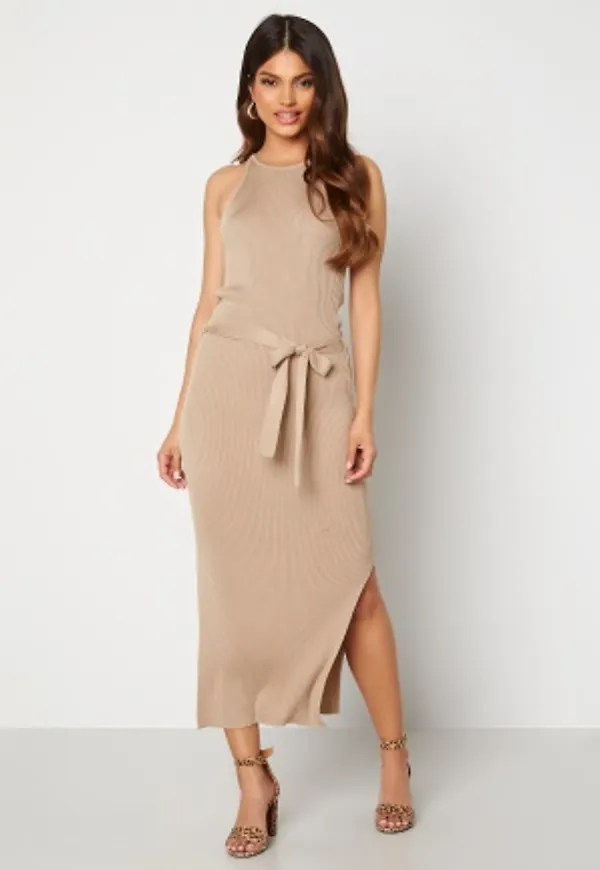 BUBBLEROOM Aline knitted dress Light beige L