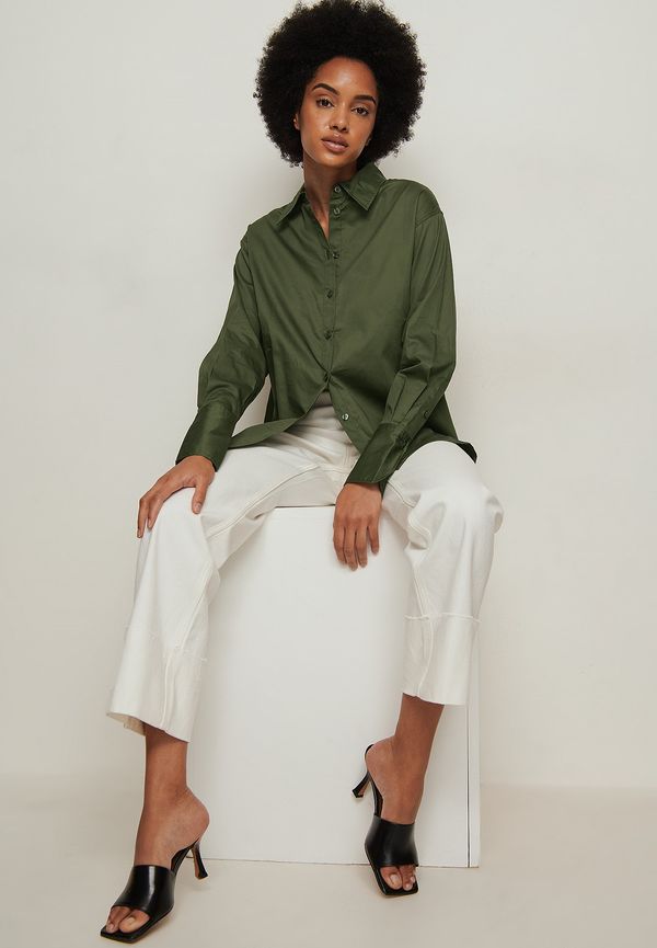 NA-KD Classic Oversize skjorta - Green