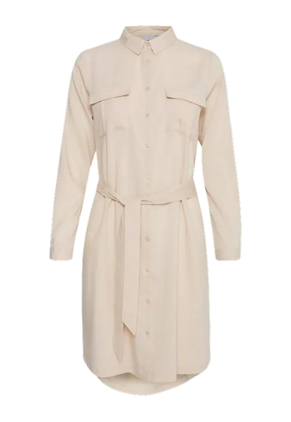 ICHI - Skjortklänning ihAddie Dress - Natur