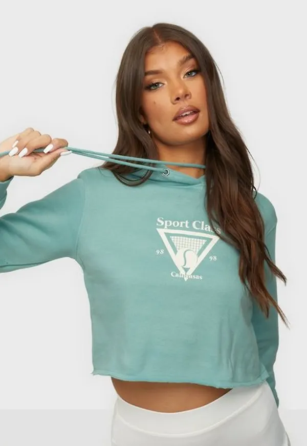 Missguided Sports Club Cropped Hoodie Hoodies