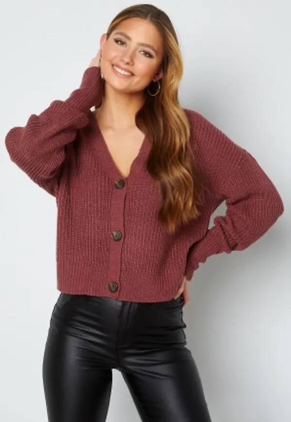 VERO MODA Lea LS V-Neck Cuff Cardigan Wild Ginger M
