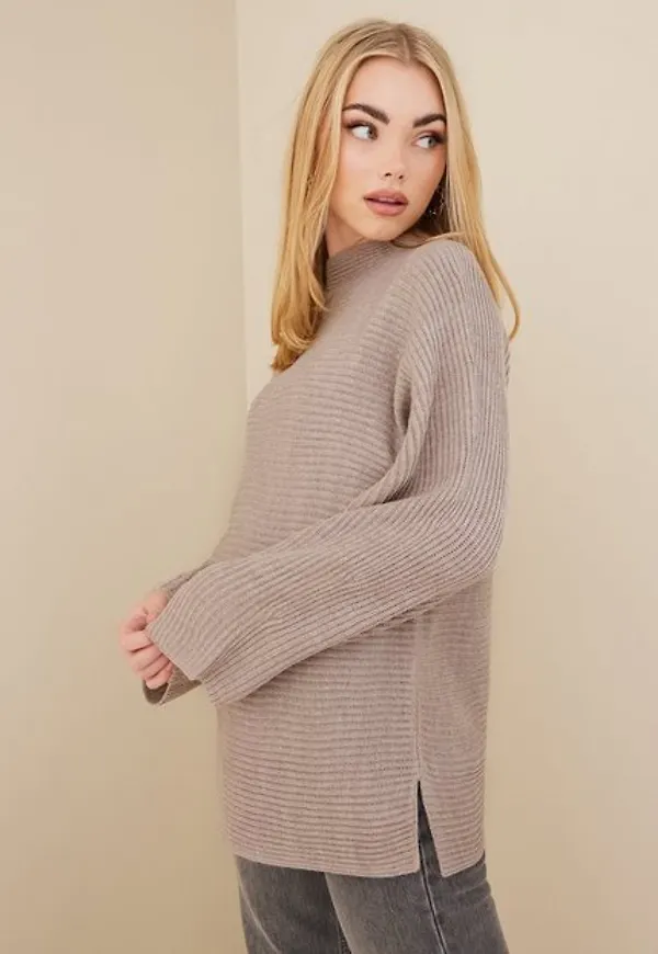 Vila Vioa Funnel Neck 7/8 Sleeve Knit To Stickade tröjor