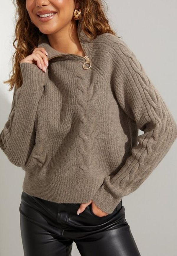 Vila Viflinka Zipper L/S Knit Top/Su Stickade tröjor