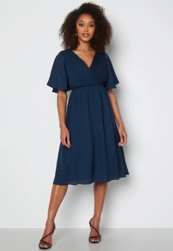 Bubbleroom Occasion Liana Chiffon Midi Dress Navy 42