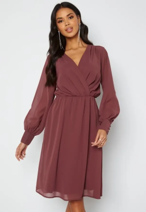 Bubbleroom Occasion Loelle Chiffon Dress Dark old rose 38
