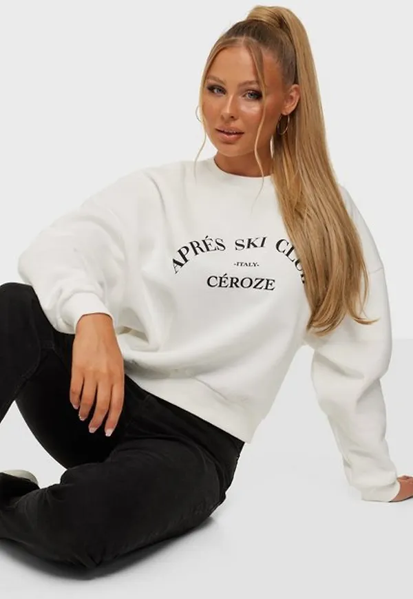 NLY Trend Printed Chunky Sweat Sweatshirts White