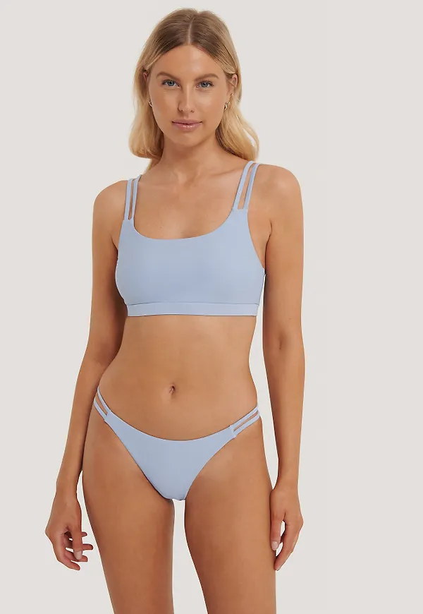 NA-KD Swimwear Two Strap Bikini Panty - Blue