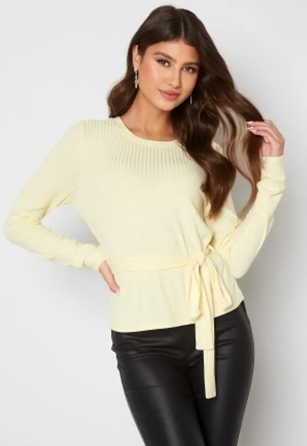 BUBBLEROOM Isla fine knitted top Light yellow L