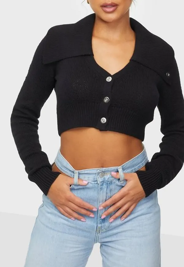 Helmut Lang Crop Cardi.Tucked Cardigans
