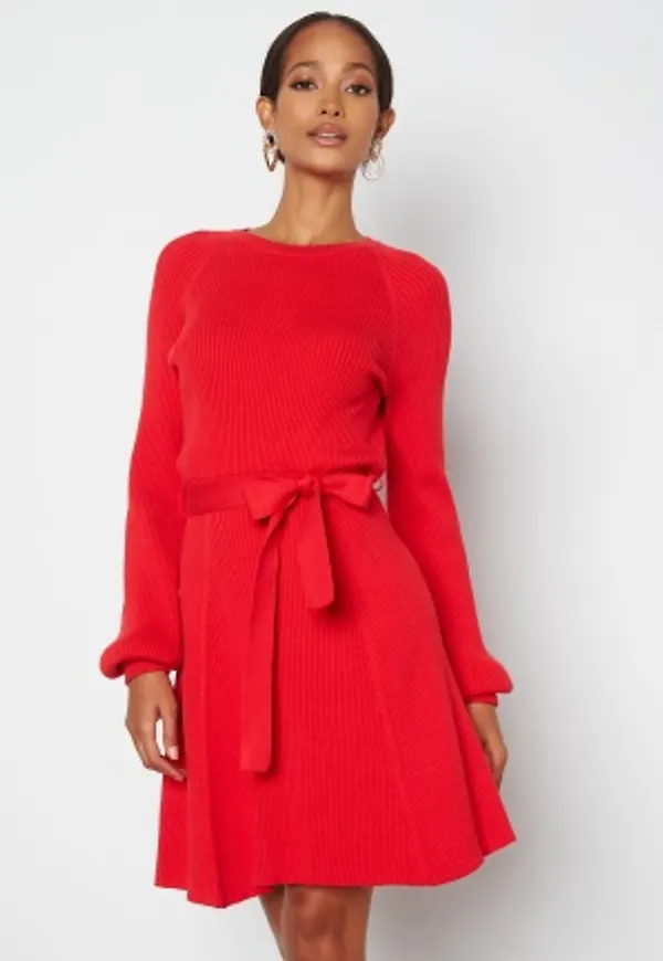 BUBBLEROOM Sandy knitted dress Red S