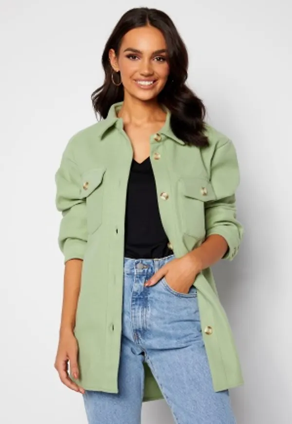 ONLY Valentina L/S Check Shacket Desert Sage M
