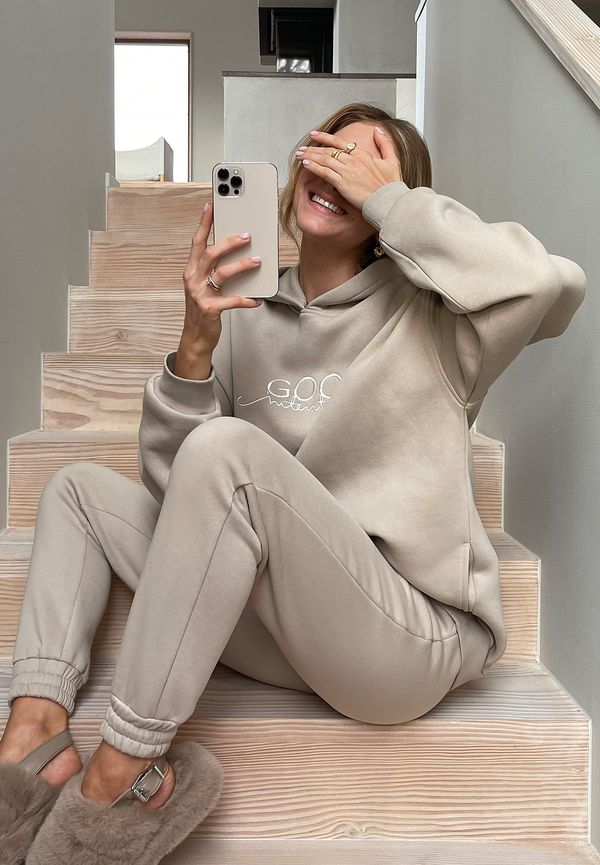 Anika Teller x NA-KD Sweatpants - Beige