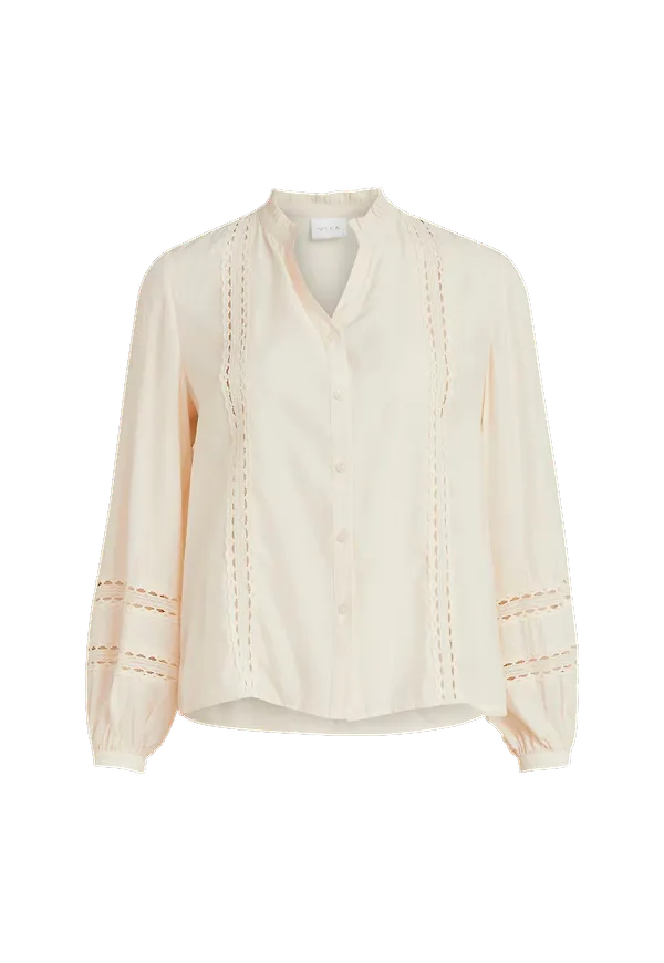 Vila - Blus viMocamil L/S Shirt - Natur