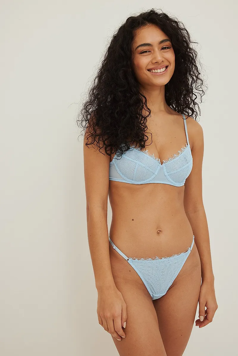 NA-KD Lingerie Justerbara spetstrosor - Blue