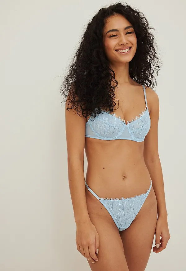 NA-KD Lingerie Justerbara spetstrosor - Blue