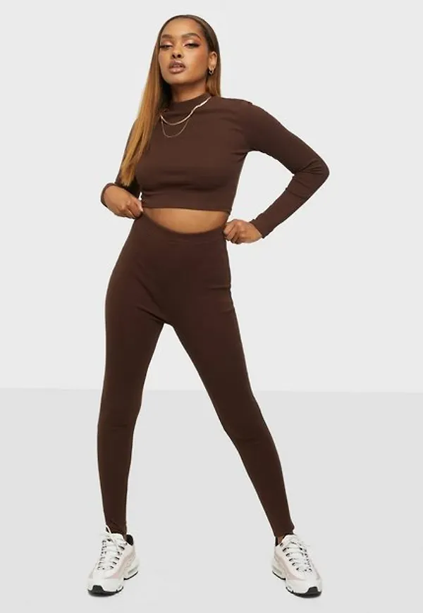 NLY Trend Perfect Crop Set Jumpsuits Brun