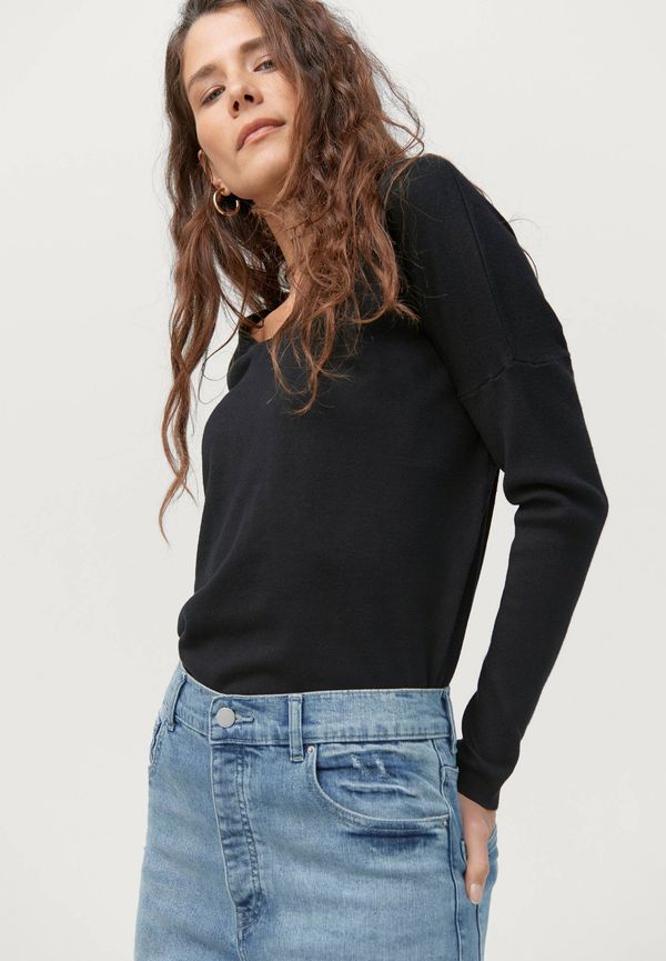 Saint Tropez - Tröja Mila V-Neck Pullover - Svart