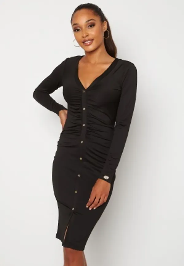 Chiara Forthi Gianina ruched button dress Black S
