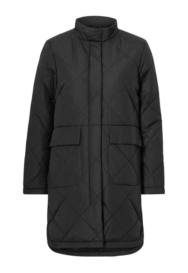 Selected FEMME - Kappa slfNaddy Quilted Coat - Svart