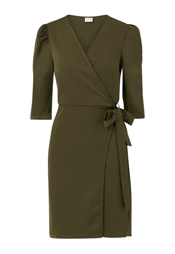 Vila - Omlottmodell viMossa L/S Short Dress - Grön