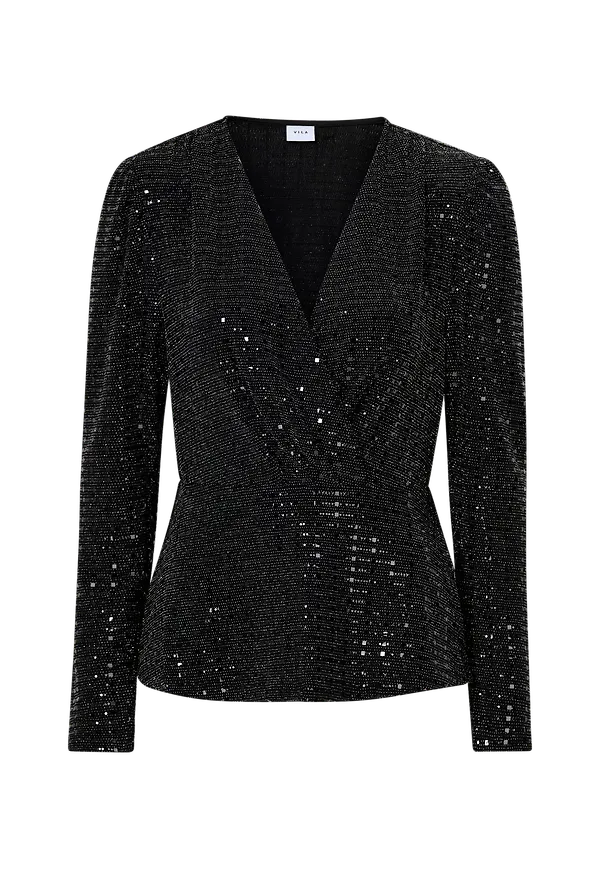 Vila - Topp viFeste L/S Top - Svart