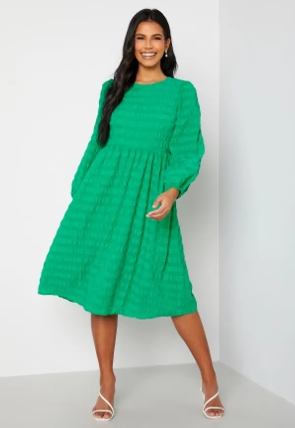 Pieces Felicia LS Midi Dress Simply Green XS