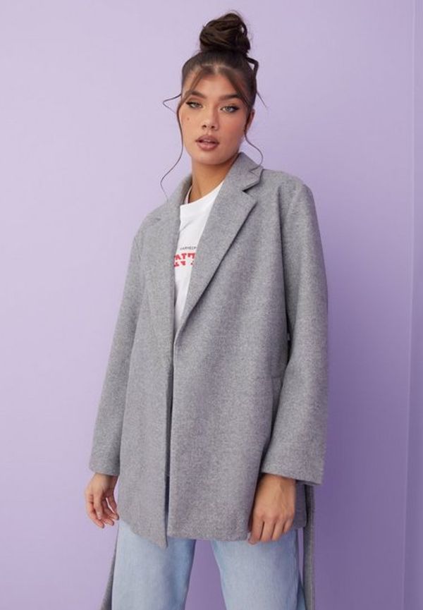 Only Onltrillion Belt Coatigan Pnt Kappor Light Grey Melange