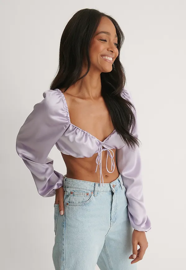 NA-KD Party Satinblus - Purple