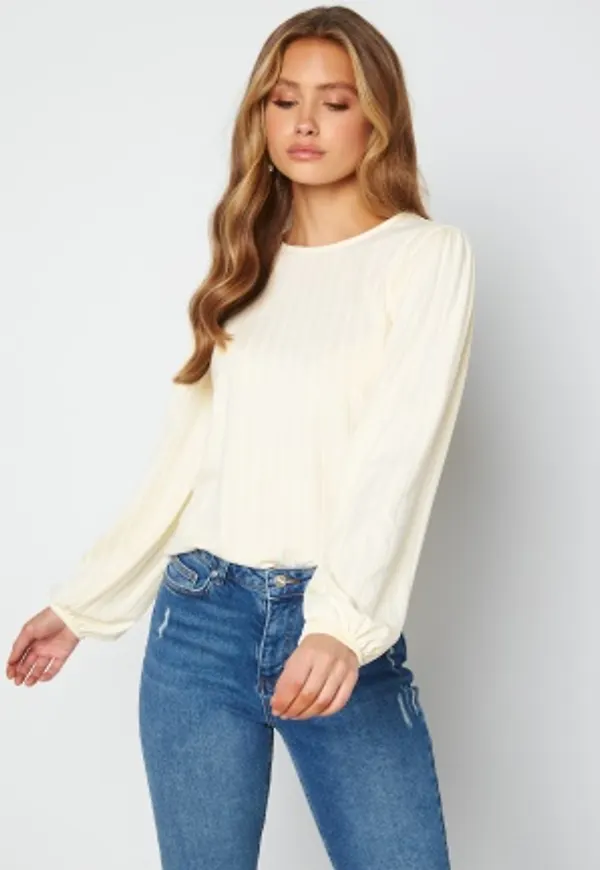 BUBBLEROOM Harper rib top Cream L
