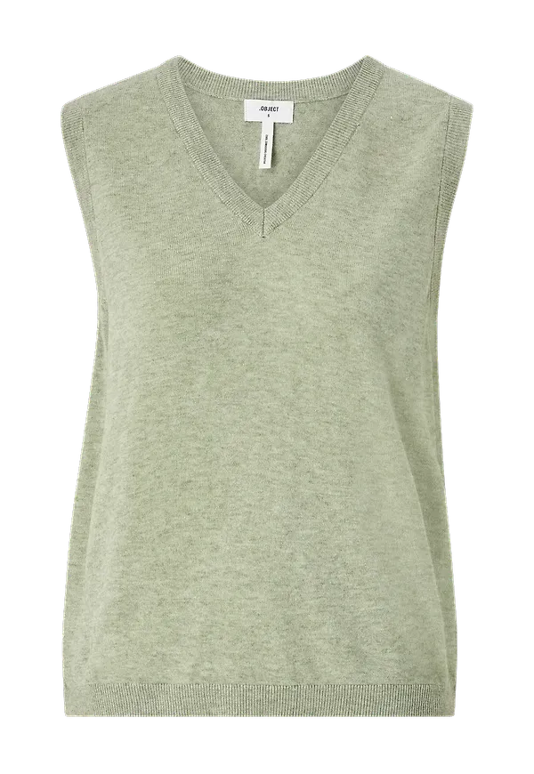 Object - Väst objThess S/L Knit Waistcoat - Grön