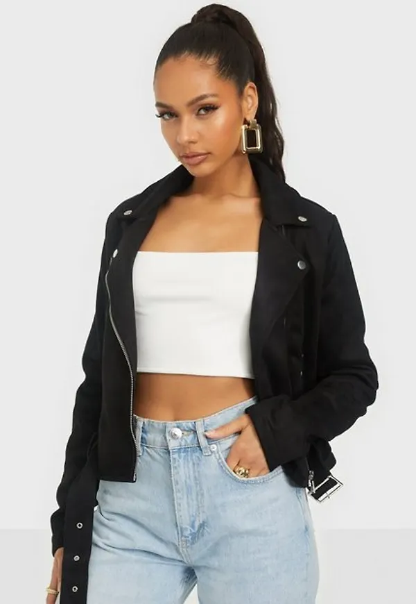NLY Trend Suede Biker Jacket Skinnjackor