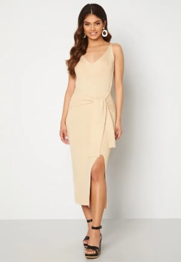 BUBBLEROOM Nour fine knitted rib dress Cream XS