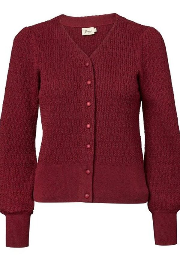 Structured Knit Cardigan - Johanna Wine