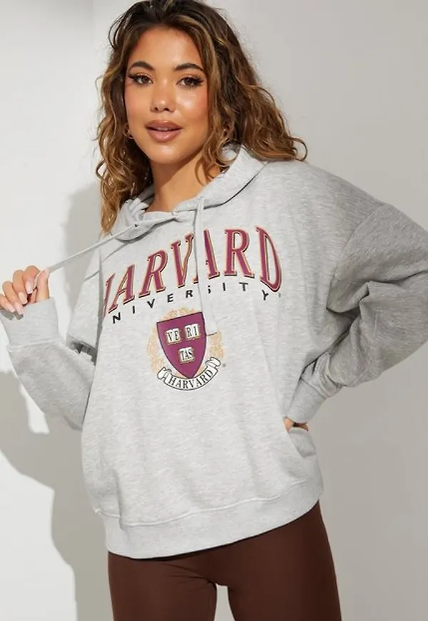 Only Onlzanni L/S Oversize Harvard Box C Hoodies Light Grey Melange Harvard 2