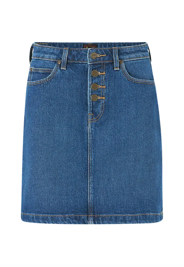 Lee - Jeanskjol Button Fly A Line Skirt - Blå