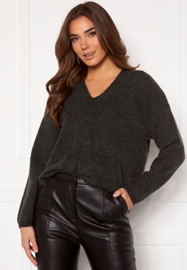 Y.A.S Sellis LS Knit Pullover Dark Grey Melange XS