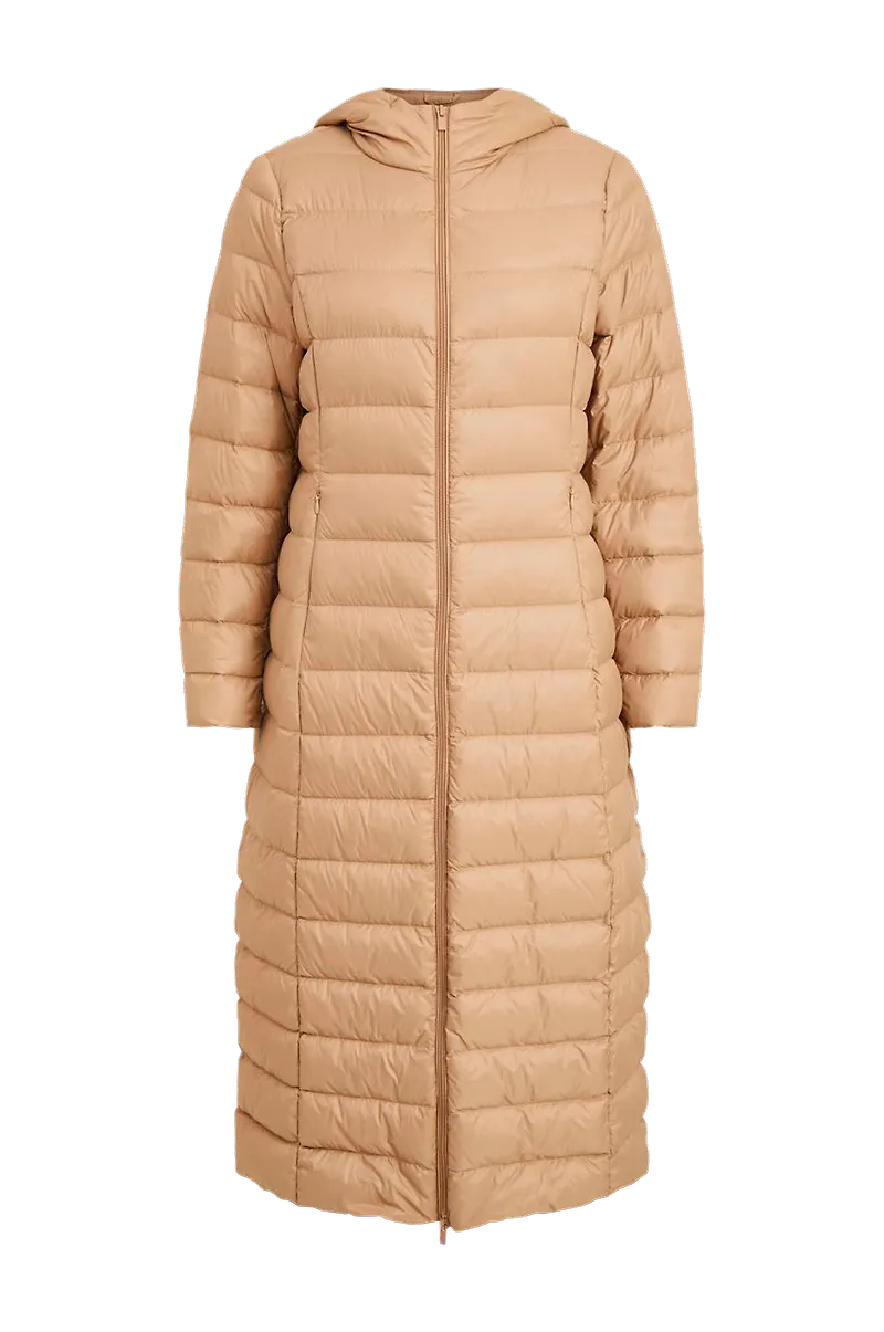 Vila - Dunkappa viManya New Long Light Down Jacket - Brun