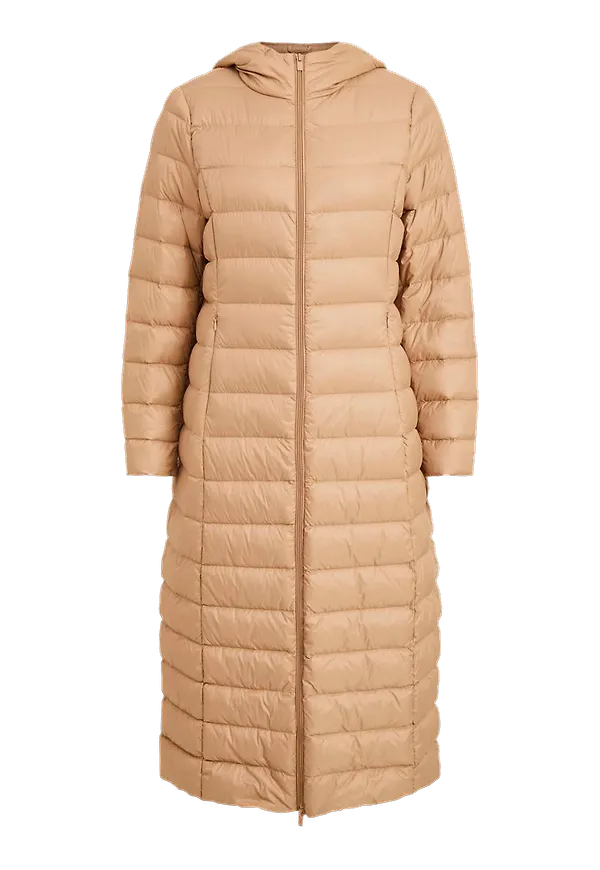 Vila - Dunkappa viManya New Long Light Down Jacket - Brun