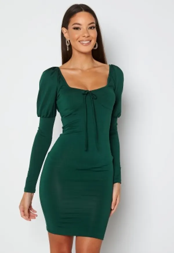 Chiara Forthi Moe puff sleeve dress Emerald green S