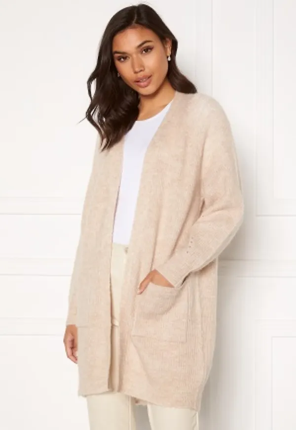 SELECTED FEMME Lulu LS Knit Long Cardigan Birch Detail:Melange XL