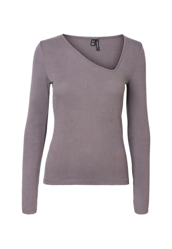Vero Moda - Topp vmJanet L/S Assym Top - Grå