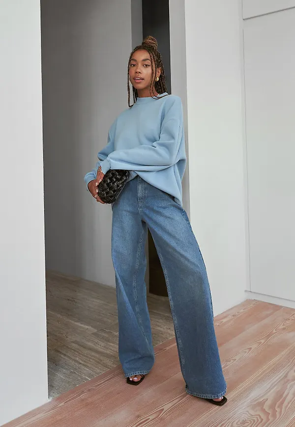 Amaka Hamelijnck x NA-KD Oversized sweatshirt - Blue