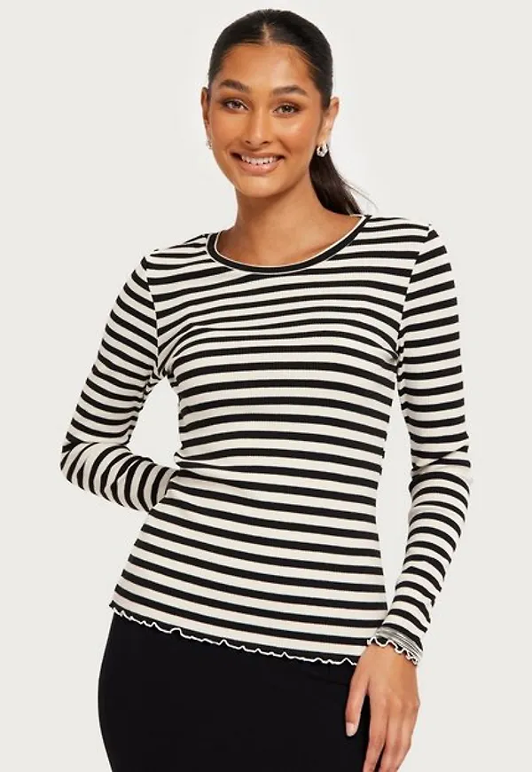 Selected Femme Slfanna Ls Crew Neck Tee Str Noos Långärmade toppar