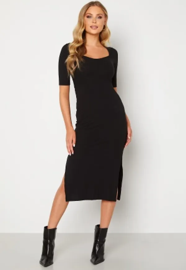 BUBBLEROOM Leya rib dress  Black S