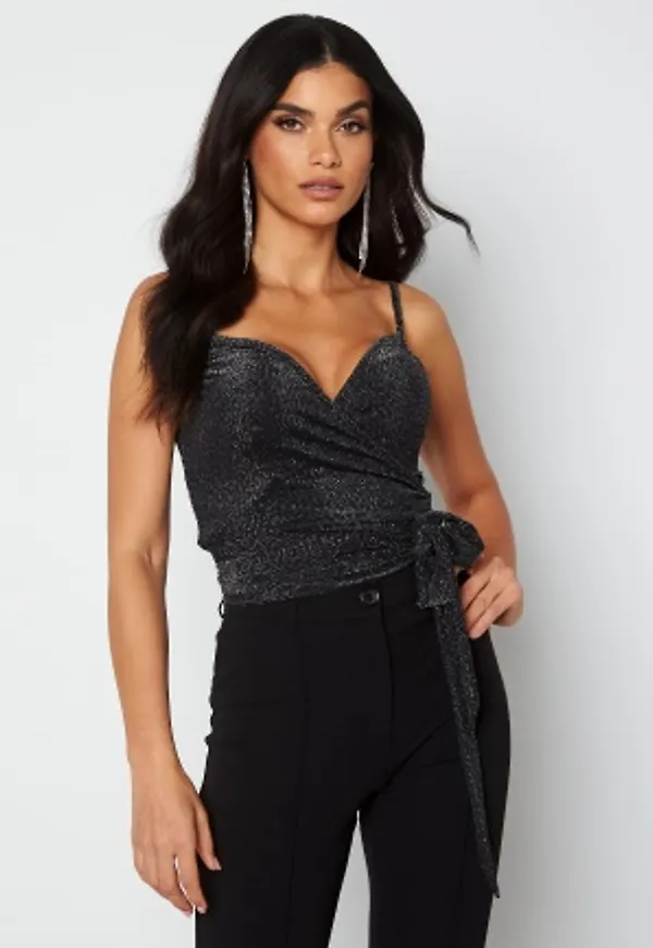 BUBBLEROOM Idabelle sparkling top Black / Silver XL