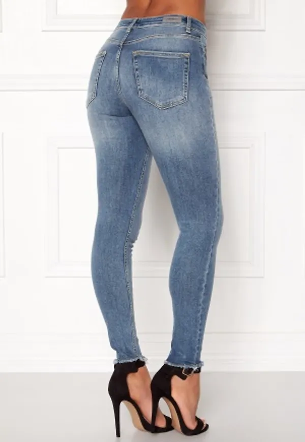 ONLY Blush Mid Raw Jeans Light Blue Denim XL/32