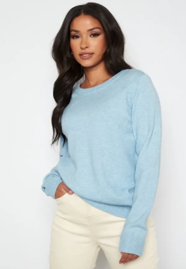 VILA Ril L/S O-neck Knit Top Kentucky Blue S