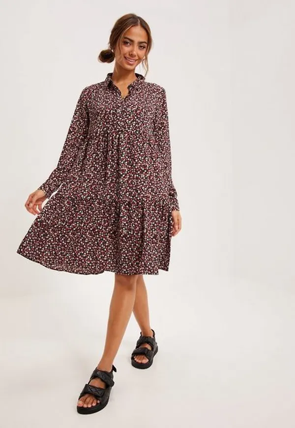 Jacqueline de Yong Jdypiper L/S Aop Shirt Dress Wvn N Loose fit dresses Dark Navy